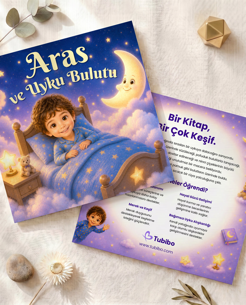 Aras ve Uyku Bulutu - Bebekler İçin Kişiye Özel Masal Kitabı