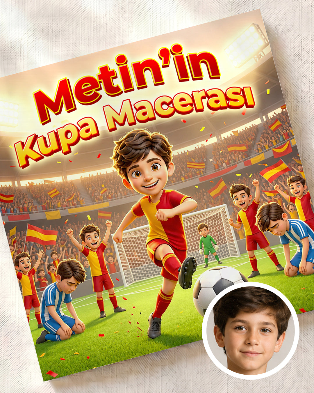 Metin'in Kupa Macerası - Kişiye Özel Galatasaraylı Çocuk Kitabı - Fotoğraftan İsme Özel Kitap
