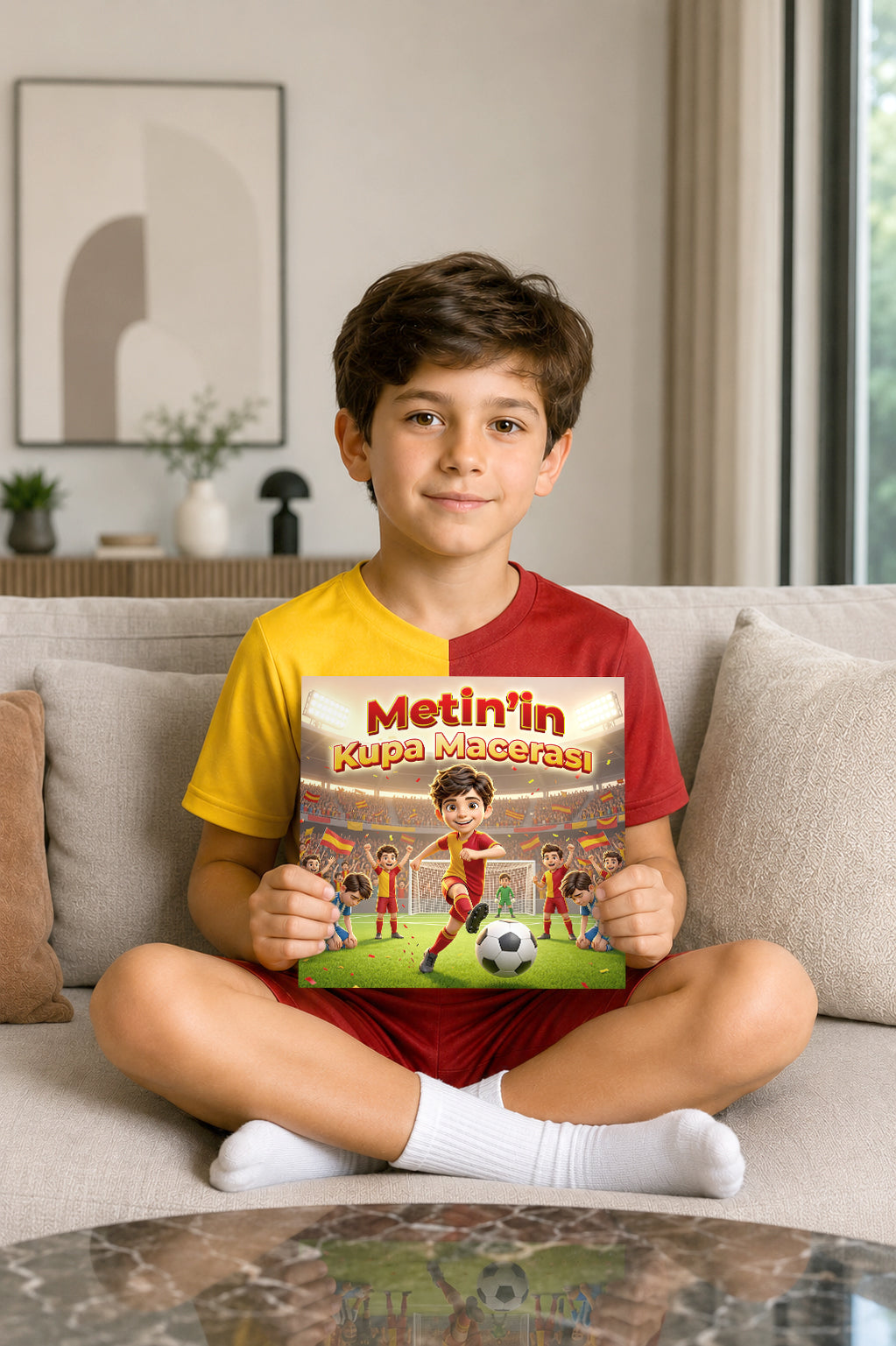 Metin'in Kupa Macerası - Kişiye Özel Galatasaraylı Çocuk Kitabı - Fotoğraftan İsme Özel Kitap