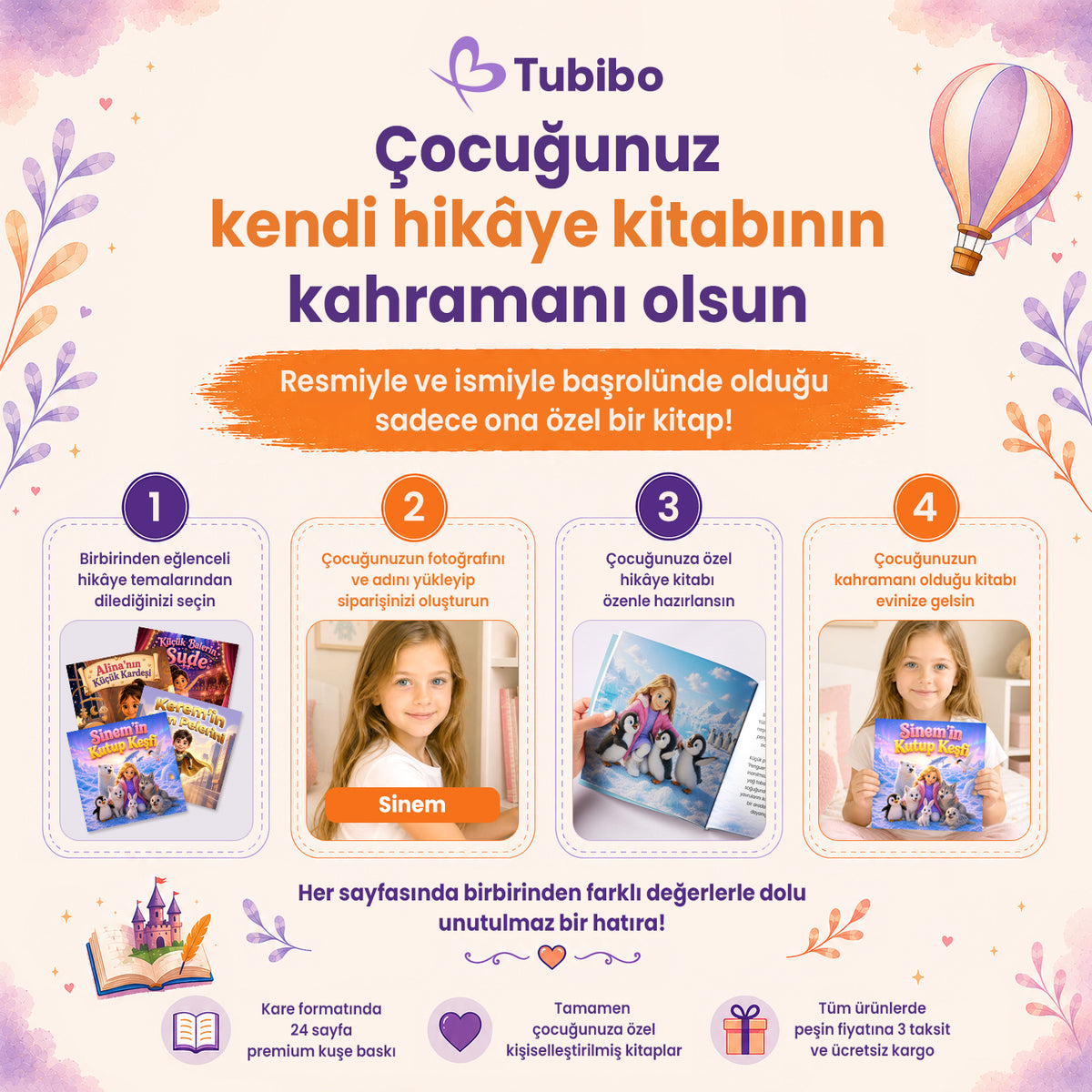 Çocuğunuza özel kişiselleştirilmiş masal ve hikaye kitabı