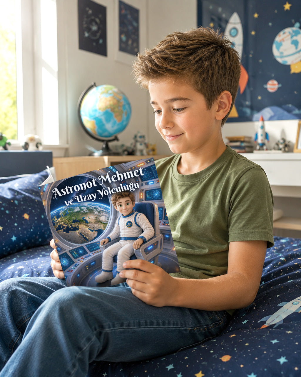 Astronot Mehmet ve Uzay Yolculuğu - Kişiye Özel Çocuk Kitabı
