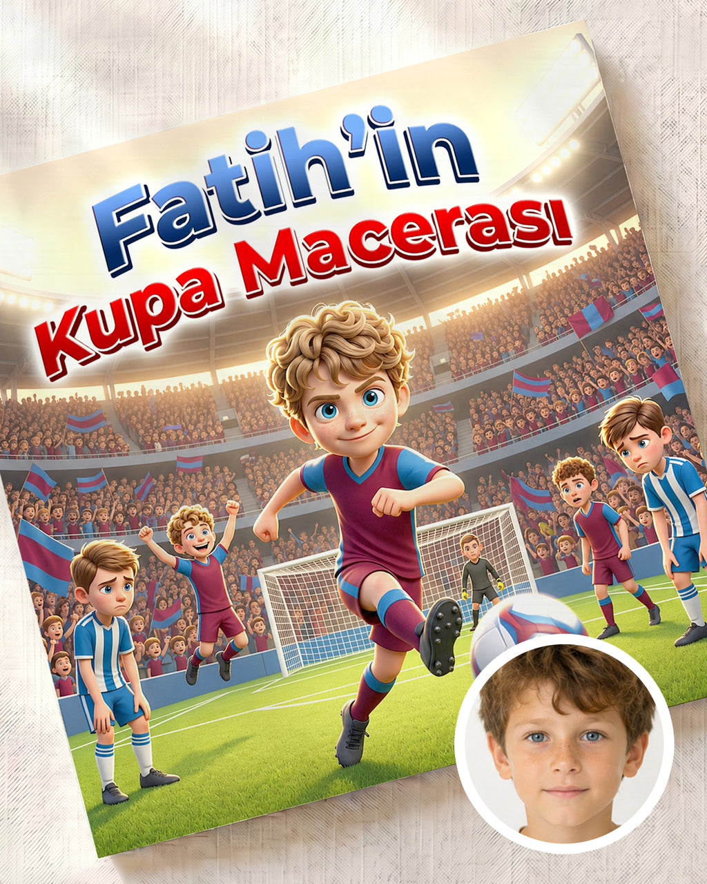 Fatih'in Kupa Macerası - Kişiye Özel Trabzonsporlu Çocuk Kitabı - Fotoğraf ve Adı ile Kitap