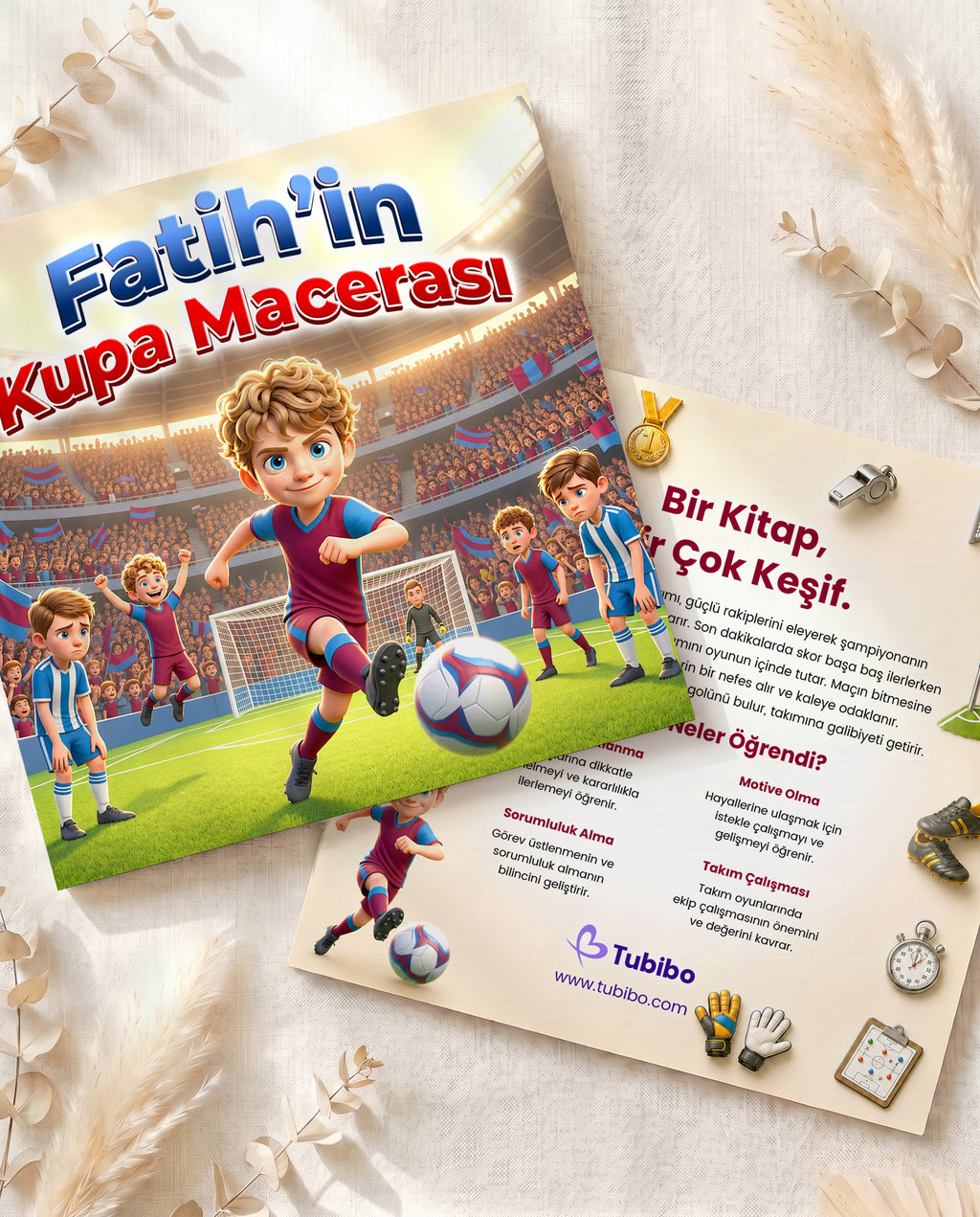 Fatih'in Kupa Macerası - Kişiye Özel Trabzonsporlu Çocuk Kitabı - Fotoğraf ve Adı ile Kitap